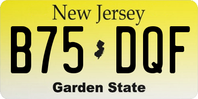 NJ license plate B75DQF