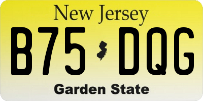 NJ license plate B75DQG