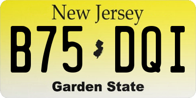 NJ license plate B75DQI
