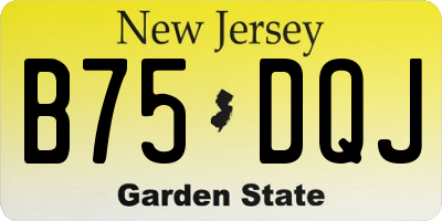 NJ license plate B75DQJ