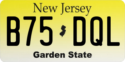 NJ license plate B75DQL