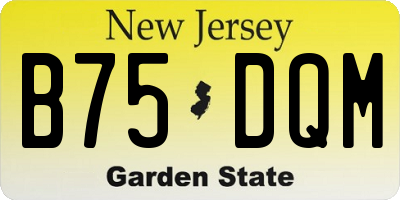 NJ license plate B75DQM