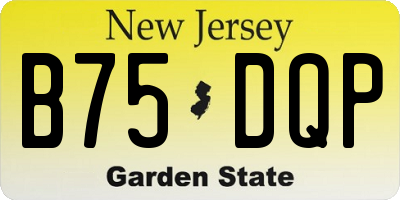 NJ license plate B75DQP