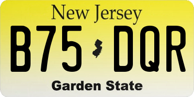 NJ license plate B75DQR