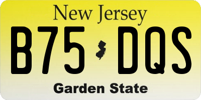 NJ license plate B75DQS