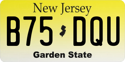NJ license plate B75DQU