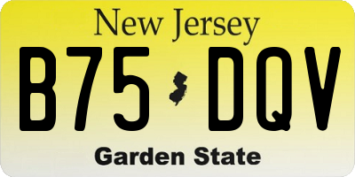 NJ license plate B75DQV