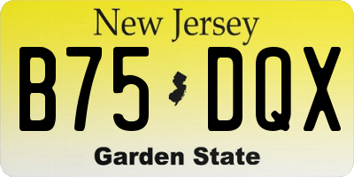 NJ license plate B75DQX