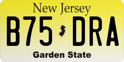NJ license plate B75DRA