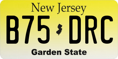 NJ license plate B75DRC