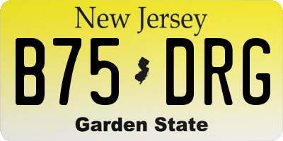 NJ license plate B75DRG