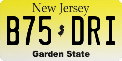 NJ license plate B75DRI