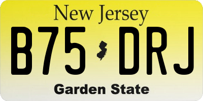 NJ license plate B75DRJ