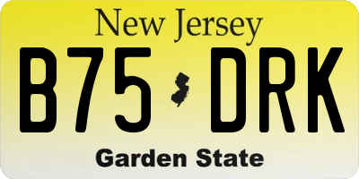 NJ license plate B75DRK
