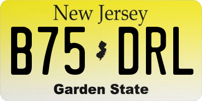 NJ license plate B75DRL