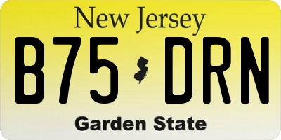 NJ license plate B75DRN
