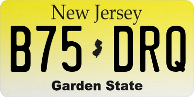 NJ license plate B75DRQ