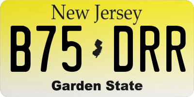 NJ license plate B75DRR