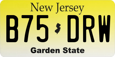NJ license plate B75DRW
