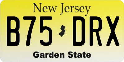 NJ license plate B75DRX