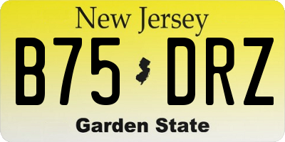 NJ license plate B75DRZ