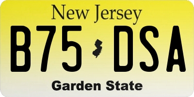 NJ license plate B75DSA