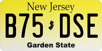 NJ license plate B75DSE