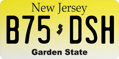 NJ license plate B75DSH