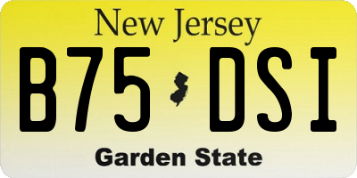 NJ license plate B75DSI