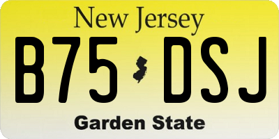 NJ license plate B75DSJ