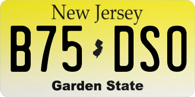 NJ license plate B75DSO