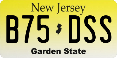NJ license plate B75DSS