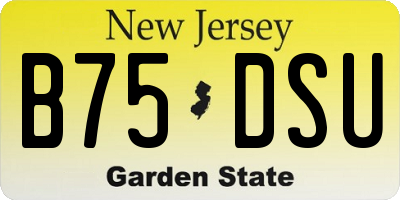 NJ license plate B75DSU