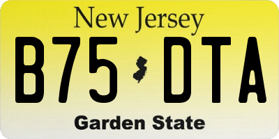 NJ license plate B75DTA
