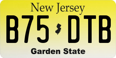 NJ license plate B75DTB