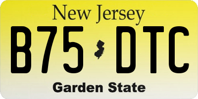 NJ license plate B75DTC