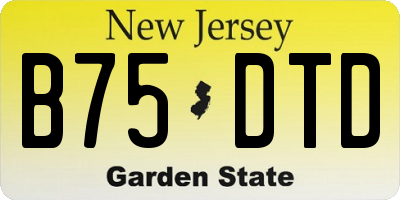 NJ license plate B75DTD