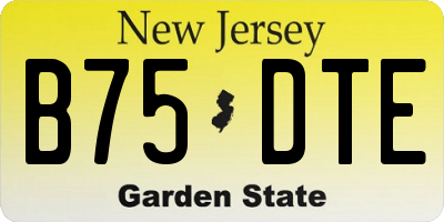 NJ license plate B75DTE