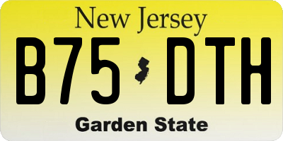 NJ license plate B75DTH