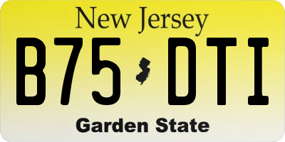 NJ license plate B75DTI