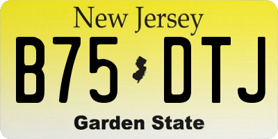 NJ license plate B75DTJ