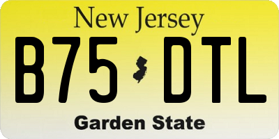 NJ license plate B75DTL