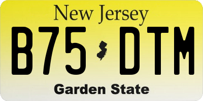 NJ license plate B75DTM