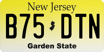 NJ license plate B75DTN