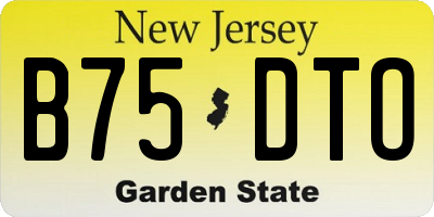 NJ license plate B75DTO