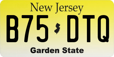 NJ license plate B75DTQ