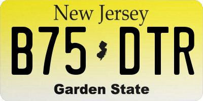 NJ license plate B75DTR