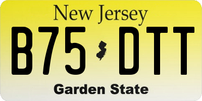 NJ license plate B75DTT