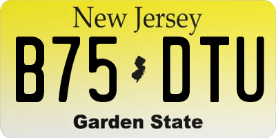 NJ license plate B75DTU