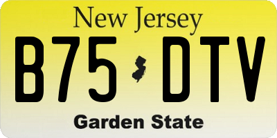 NJ license plate B75DTV